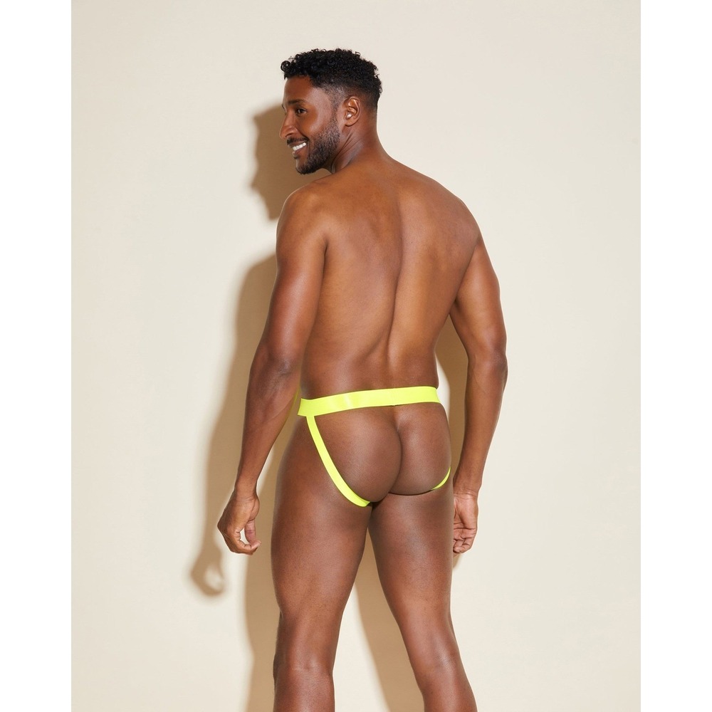 Cosabella Never Say Never Mens Neon Yellow Floral Lace Jockstrap Underwear